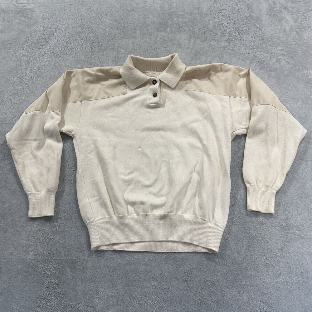 RainSwetter Sweater Women's Large Polo Button Shirt Long Sleeve Water Repellent